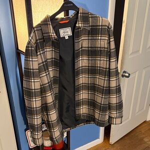 Men's Plaid Jacket - Black and Tan